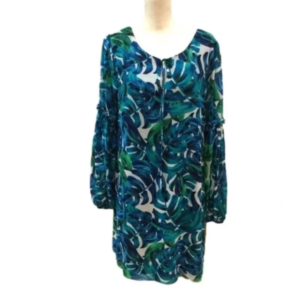 Anthropologie x Chloe Oliver Parterre Palms Swing Dress, Size Medium - Picture 2 of 13